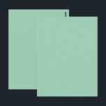 Yummy Mint Groene Effen Kleur Briefkaart<br><div class="desc">Briefkaart Post Kaart bedrukt met Yummy Mint Green Solid Color illustratiekunst van TheFabricSeal print on demand shop op Zazzle.com #ZazzleMade https://www.zazzle.com/store/thefabricseal TheFabricSeal©️Original. Hallo Bedankt, denk aan u, of ik hou van u, aangepaste gedrukte postkaart briefkaarten notitiekaarten zijn doordachte geschenken die altijd de perfecte manier zijn om jezelf uit te drukken....</div>