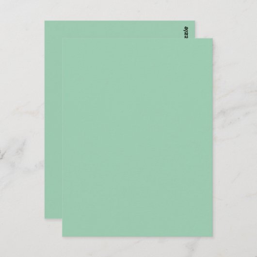 Yummy Mint Groene Effen Kleur Briefkaart (Voorkant / Achterkant)
