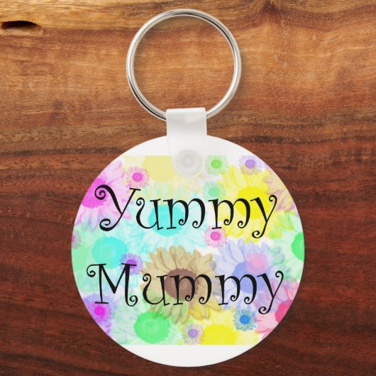 yummy mummy bloemen keyring sleutelhanger (Voorkant)