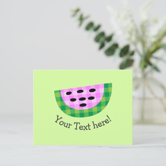 Yummy Neon Pset Watermelon Slice Pictogram Briefkaart (Staand voorkant)