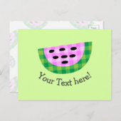 Yummy Neon Pset Watermelon Slice Pictogram Briefkaart (Voorkant / Achterkant)