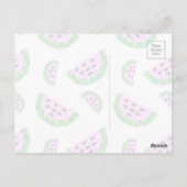 Yummy Neon Pset Watermelon Slice Pictogram Briefkaart (Achterkant)