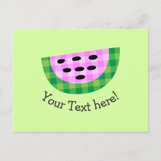 Yummy Neon Pset Watermelon Slice Pictogram Briefkaart (Voorkant)