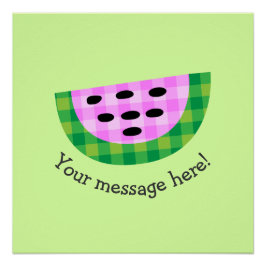Yummy Neon Pset Watermelon Slice Pictogram Poster