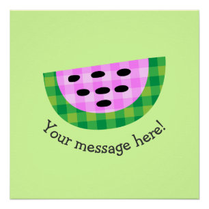 Yummy Neon Pset Watermelon Slice Pictogram Poster