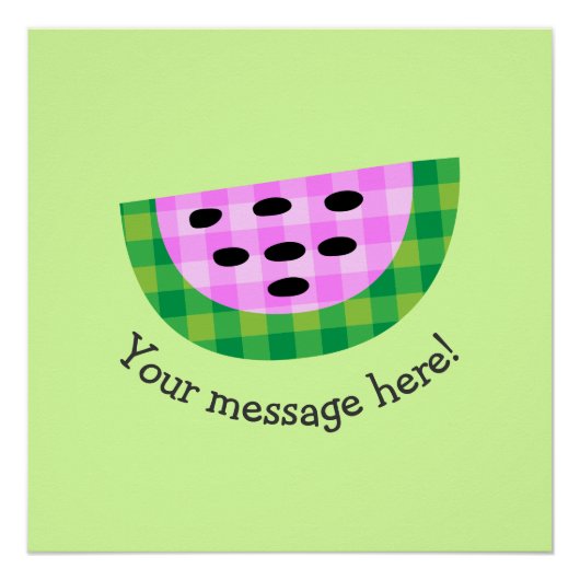 Yummy Neon Pset Watermelon Slice Pictogram Poster (Voorkant)