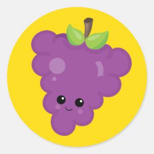 Yummy Paarse Grapes Ronde Sticker
