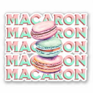 Yummy Pastel Macaron Cookies met Vibe Sticker