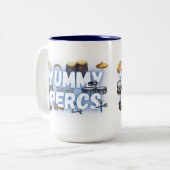 Yummy Percs Tweekleurige Koffiemok (Voorkant links)