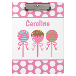 Yummy Pink Cake Poppen Gepersonaliseerd klembord