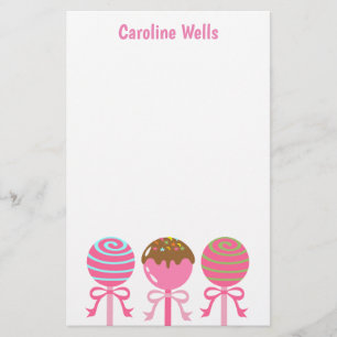 Yummy Pink Cake Poppen Gepersonaliseerde briefpapi Briefpapier