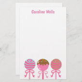 Yummy Pink Cake Poppen Gepersonaliseerde briefpapi Briefpapier (Voorkant / Achterkant)