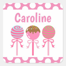 Yummy Pink Cake Poppen Gepersonaliseerde Stickers