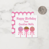 Yummy Pink Cake Poppen Personeelsgebonden Gift Kaa Notitiekaartje (Voorkant / Achterkant in situ)