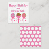 Yummy Pink Cake Poppen Personeelsgebonden Gift Kaa Notitiekaartje (Voorkant / Achterkant)