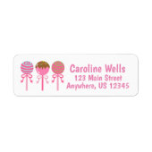 Yummy Pink Cake Poppen Return Address Labels (Voorkant)