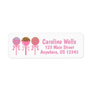 Yummy Pink Cake Poppen Return Address Labels