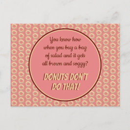 Yummy Pink Sprinkle Donut Pattern and Funny Quote Briefkaart