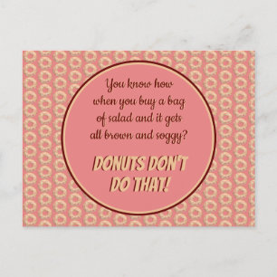 Yummy Pink Sprinkle Donut Pattern and Funny Quote Briefkaart