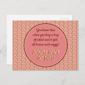 Yummy Pink Sprinkle Donut Pattern and Funny Quote Briefkaart (Voorkant / Achterkant)