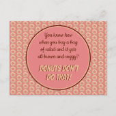 Yummy Pink Sprinkle Donut Pattern and Funny Quote Briefkaart (Voorkant)