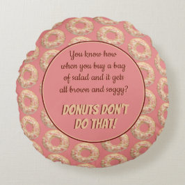 Yummy Pink Sprinkle Donut Pattern and Funny Quote Rond Kussen