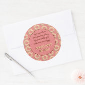 Yummy Pink Sprinkle Donut Pattern and Funny Quote Ronde Sticker (Envelop)