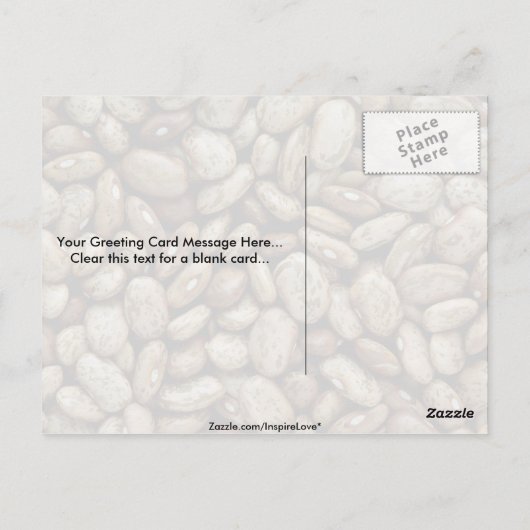 Yummy Pinto bonen Briefkaart (Achterkant)