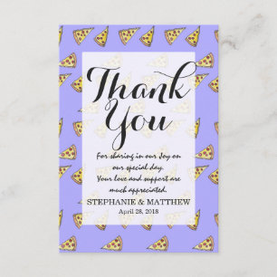 Yummy Pizza en Pepperoni Foodie Waterverf Bedankkaart