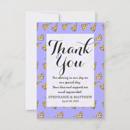 Yummy Pizza en Pepperoni Foodie Waterverf Bedankkaart (Voorkant)