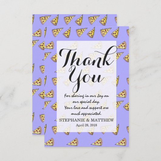 Yummy Pizza en Pepperoni Foodie Waterverf Bedankkaart (Voorkant / Achterkant)