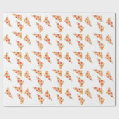 Yummy Pizza en Pepperoni Foodie Waterverf Patter Cadeaupapier (Vlak)