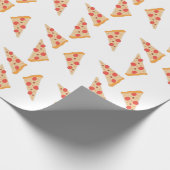 Yummy Pizza en Pepperoni Foodie Waterverf Patter Cadeaupapier (Hoek)