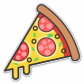Yummy Pizza Slice Sticker (Voorkant)