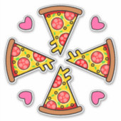 Yummy Pizza Slices Mandara Sticker (Voorkant)