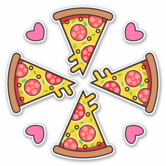 Yummy Pizza Slices Mandara Sticker (Voorkant)
