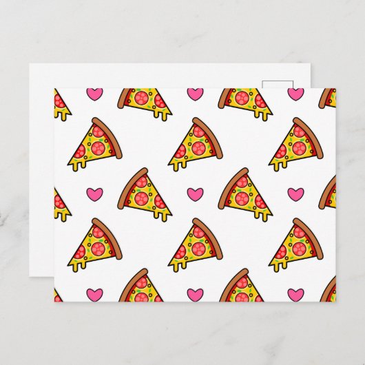 Yummy Pizza Slices Pattern Briefkaart (Voorkant / Achterkant)