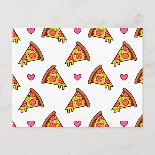 Yummy Pizza Slices Pattern Briefkaart (Voorkant)