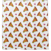 Yummy Pizza Slices Pattern Douchegordijn (Voorkant)
