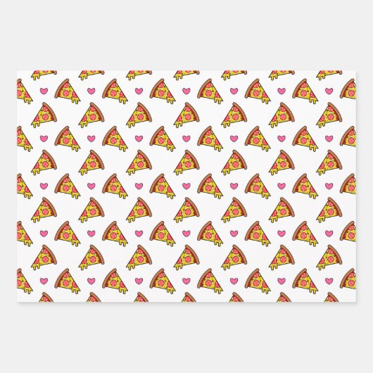 Yummy Pizza Slices Pattern Inpakpapier Vel (Voorkant 3)