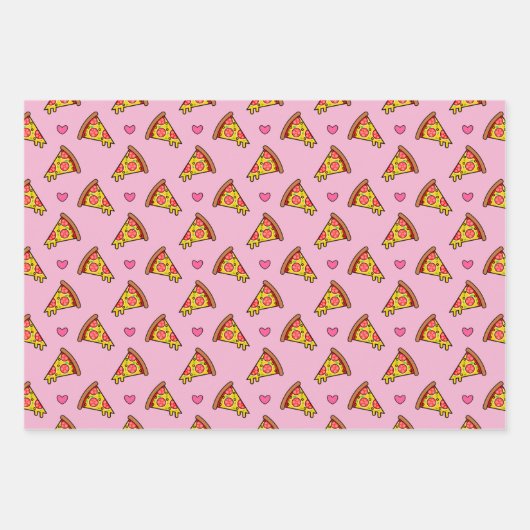 Yummy Pizza Slices Pattern Inpakpapier Vel (Voorkant)