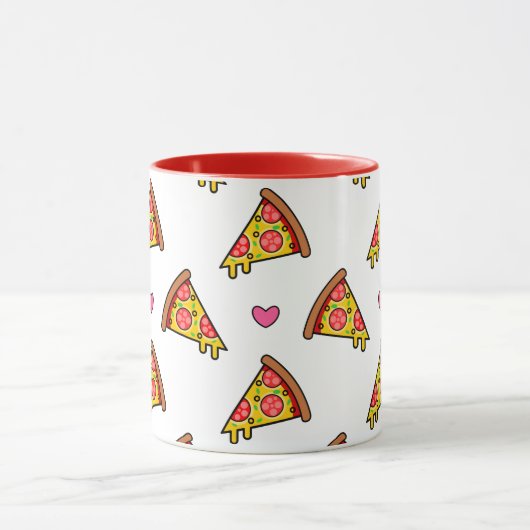 Yummy Pizza Slices Pattern Mok (Midden)