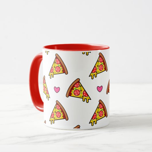 Yummy Pizza Slices Pattern Mok (Voorkant links)