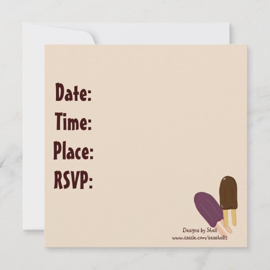 Yummy Popsicle Invitations Kaart (Achterkant)