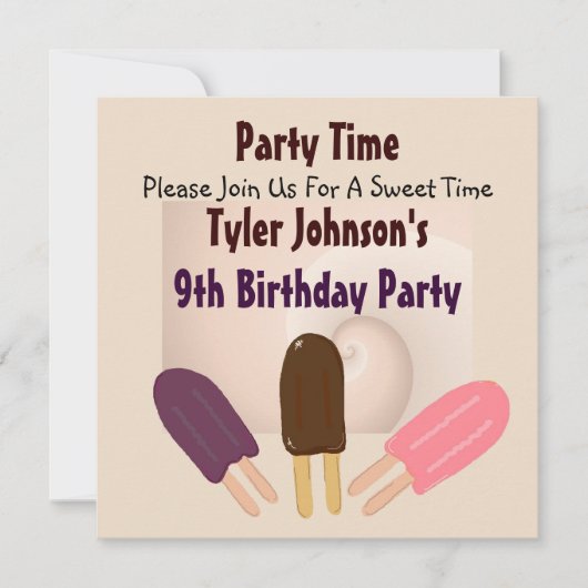Yummy Popsicle Invitations Kaart (Voorkant)