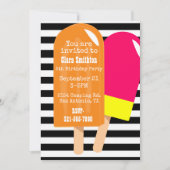 Yummy Popsicles Birthday Invitation Kaart (Voorkant)