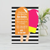 Yummy Popsicles Birthday Invitation Kaart (Staand voorkant)