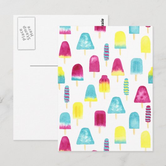 Yummy Popsicles Briefkaart (Voorkant / Achterkant)