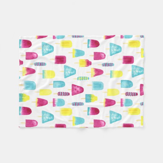 Yummy Popsicles Fleece Deken (Voorkant (Horizontaal))