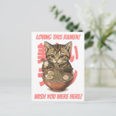 Yummy Ramen Kitten Briefkaart (Staand voorkant)